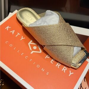 Katy Perry Collections Metallic Gold Mules